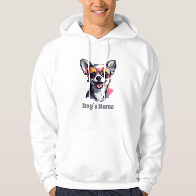 Cooler Chihuahua-Hund mit Sonnenbrille Hoodie (Vorderseite)