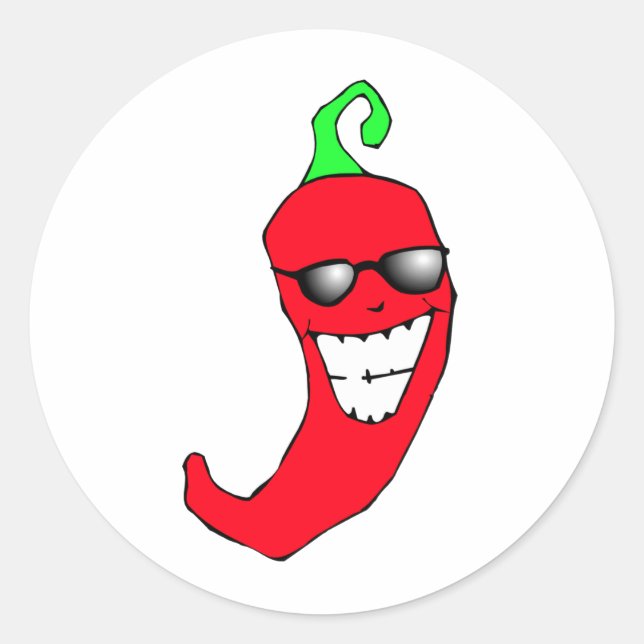 Cooler Chili Pepper Runder Aufkleber (Vorderseite)