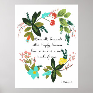 Cooler Christlicher Art - 1 Peter 4:8 Poster