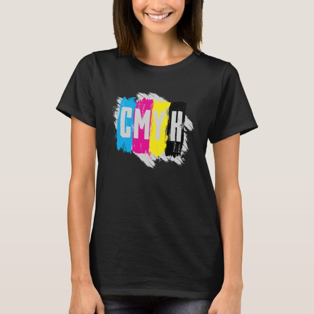 Cooler CMYK-Drucker-Designer-Lehrer T-Shirt (Vorderseite)