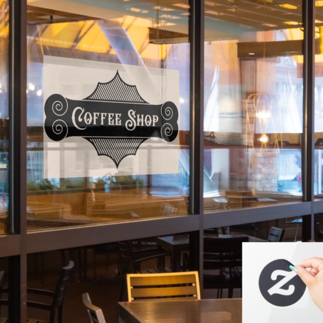 cooler Coffee Shop Wort art Fensterheber Fensteraufkleber (Restaurantfenster)