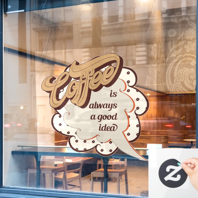 cooler Coffee Shop Wort Art Fensterheber Fensteraufkleber (Café-Fenster)
