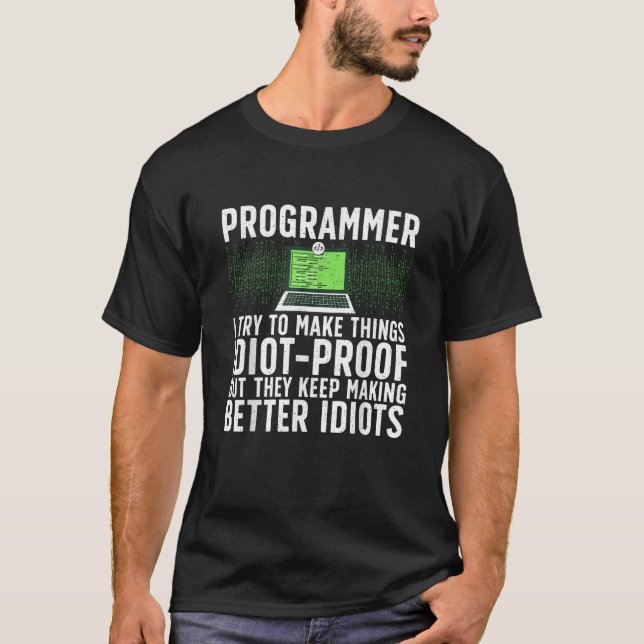 Cooler Computerprogrammierer für Männerwissenschaf T-Shirt (Vorderseite)