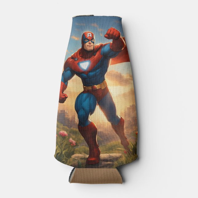 Cooler"Coole Hero Vibes: Superhero-Inspiriert Flas Flaschenkühler (Vorderseite)