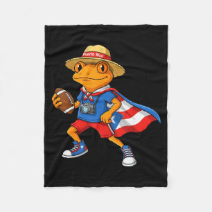 Cooler Coqui-Frosch Puerto Rico-Flagge lustiger Fu Fleecedecke