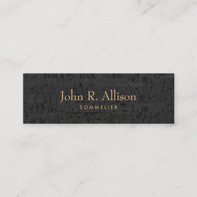 Cooler Cork Sommelier Weinexperte Mini Visitenkarte (Vorderseite)