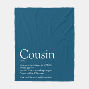 Cooler Cousin Definition Moderner Blauer Spaß Fleecedecke