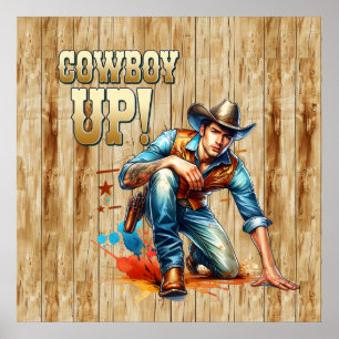 Cooler Cowboy Western Imitat Poster