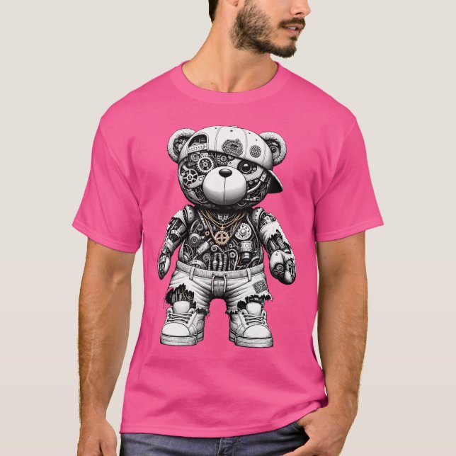Cooler Cyborg Exoskelett Animatronischer Bärenhip  T-Shirt (Vorderseite)