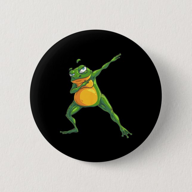 Cooler Dabbing Frog Funny Angesagt-hop Tadpole Tan Button (Vorderseite)