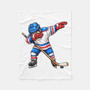 Cooler Dabbing Hockey-Spieler Jungen Kinder Eishoc Fleecedecke