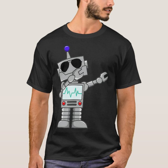 Cooler Dabbing-Roboter zurück in die Schule  T-Shirt (Vorderseite)
