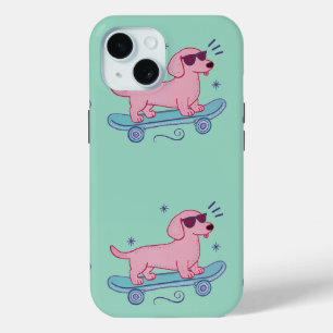 Cooler Dachshund auf Skateboard Lustige Hundekun Case-Mate iPhone Hülle