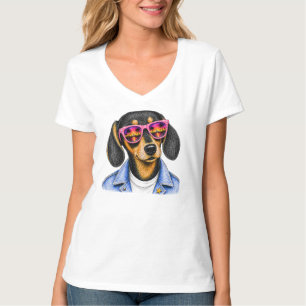 Cooler Dachshund Sommer Sonnenuntergang Hund Desig T-Shirt