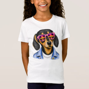 Cooler Dachshund Sommer Sonnenuntergang Hund Desig T-Shirt
