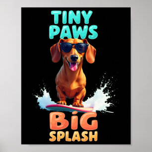 Cooler Dachshund-Surferhund für Männer Frauen Mädc Poster