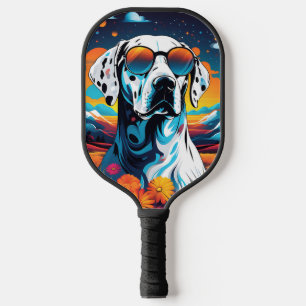 Cooler Dalmatiner Dog Portrait Pickleball Schläger