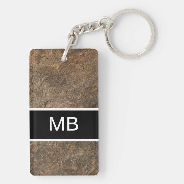 Cooler das Monogramm-Schlüsselanhänger der Männer Schlüsselanhänger (Rückseite)