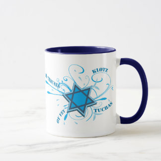 Cooler David-Stern u. Yiddish-Wort-Blau-Tasse Tasse