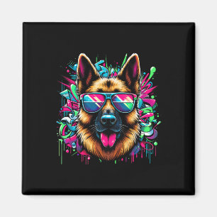 Cooler deutscher Schäferhund Dog Graffiti Art Styl Magnet