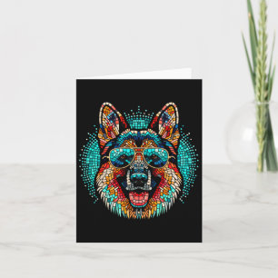 Cooler deutscher Schäferhund Dog Mosaic Art Style  Karte