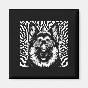 Cooler deutscher Schäferhund Dog Op Art Weihnachte Magnet