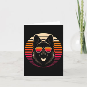 Cooler deutscher Schäferhund Dog Retro Sunset Art Karte