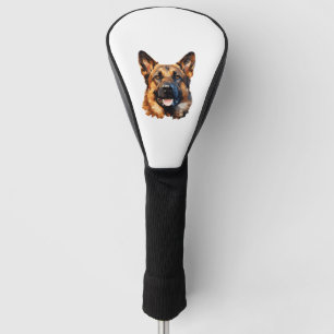 Cooler deutscher Schäferhund im Polygonstil Classi Golf Headcover