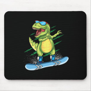 Cooler Dinosaur Snowboarden Skiing Dabbing T Rex S Mousepad