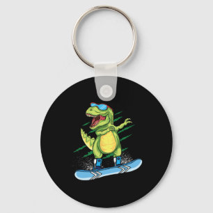 Cooler Dinosaur Snowboarden Skiing Dabbing T Rex S Schlüsselanhänger