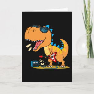 Cooler Dinosaur spielt Gitarre Karte