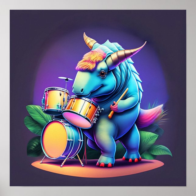 Cooler Dinosaurier - Kunstdruck Poster (Vorne)