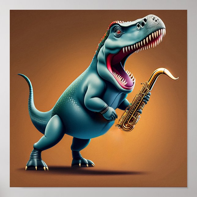 Cooler Dinosaurier - Kunstdruck Poster (Vorne)