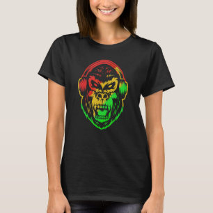 Cooler Dj Monkey Plattenspieler Discjockey Reggae T-Shirt