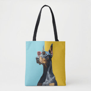 Cooler Dobermann mit Sonnenbrille Tasche