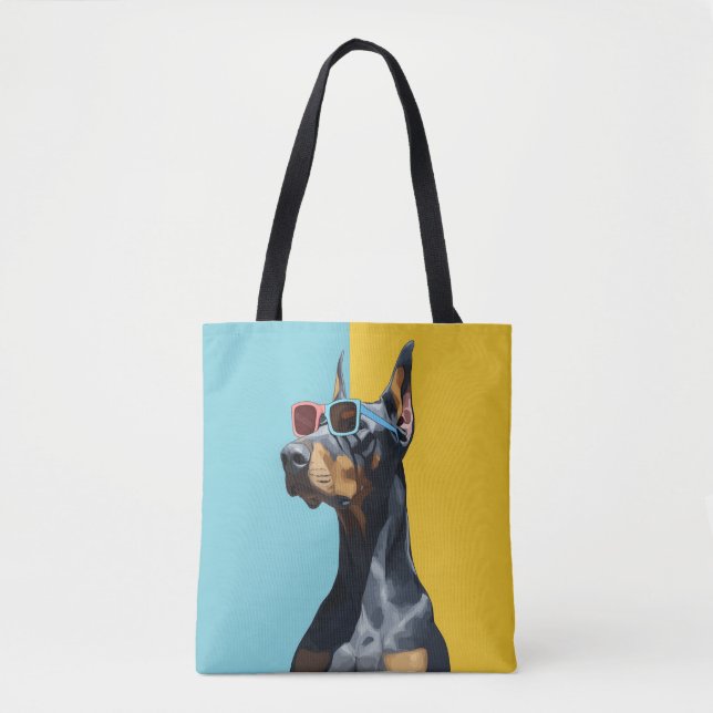 Cooler Dobermann mit Sonnenbrille Tasche (Vorderseite)
