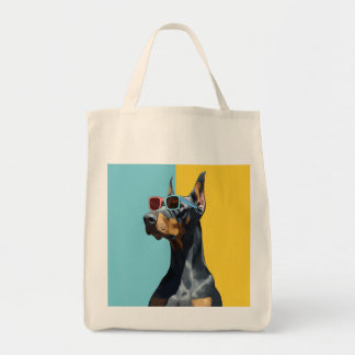 Cooler Dobermann mit Sonnenbrille Tragetasche