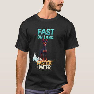 Cooler Dobermann Pinscher Surferhund T-Shirt