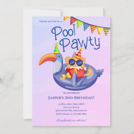Cooler Dog Pool Party Geburtstagseinladung Einladung