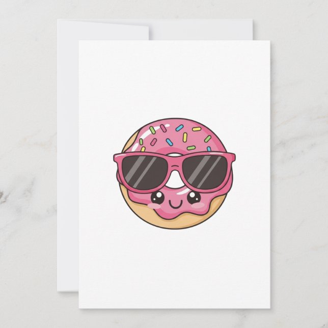 Cooler Donut mit Sonnenbrille Einladung (Vorderseite)