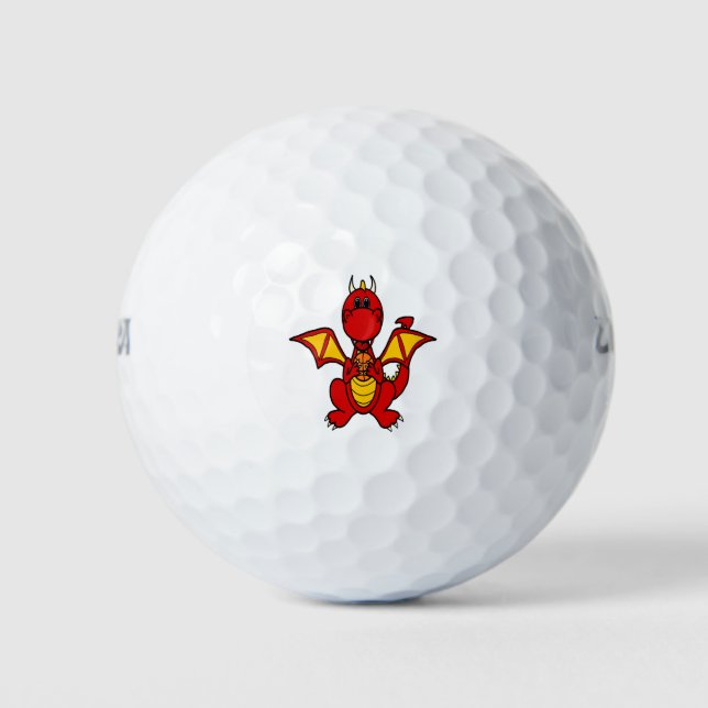 Cooler Drache Basketball spielen Golfball (Vorderseite)
