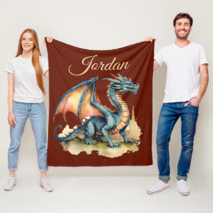 Cooler Drache Fleecedecke