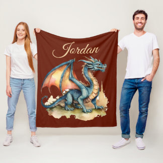 Cooler Drache Fleecedecke