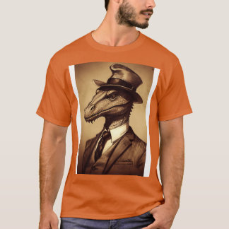 Cooler Drache in Anzug und Hut T-Shirt
