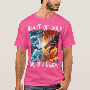 Cooler Drache Wolf Krieger für junge Mädchen Fraue T-Shirt