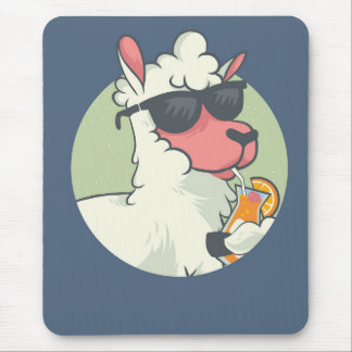 Cooler Drink Sommerlama Mousepad