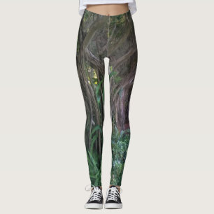Cooler dunkler Waldtress-Druck Leggings