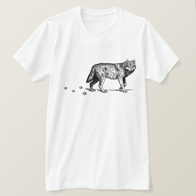 Cooler Dunkler Wolf Schwarzer Wolf Paw Retro Magie T-Shirt (Design vorne)