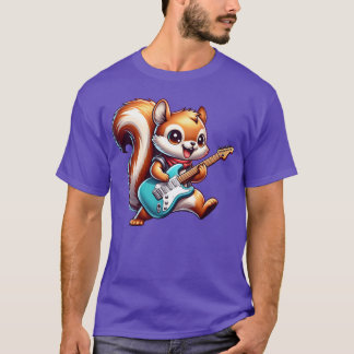Cooler Eichhörnchen Gitarrist Rockband Junge T-Shirt