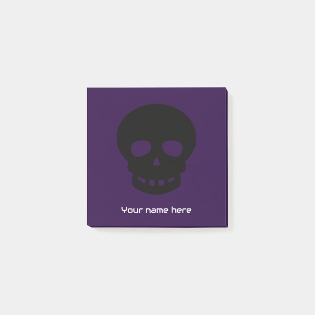 Cooler, einzigartiger Goth Skull Lila und schwarz Post-it Klebezettel (Vorderseite)